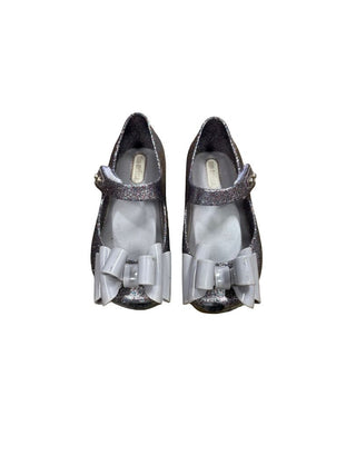 Mini Melissa Silver and Grey Sparkle Shoes, 22-23 EU