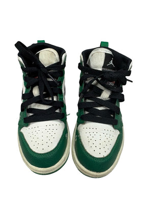Air Jordan Green and black overbranded mid tops, 12