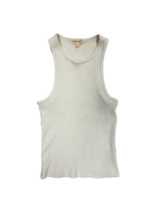 Donni Cream ribbed tank top, S