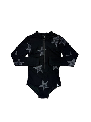 Celinununu Black one piece with stars, 4-5 years