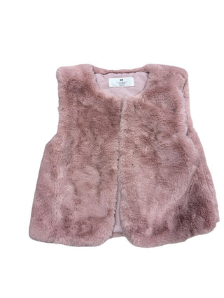 H&M Dusty rose fur vest, 6-8 years