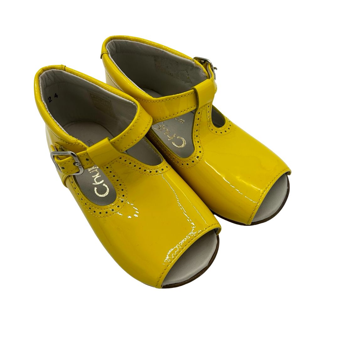 Chupetin By Zubii yellow patent sandals, euro 24 little kid