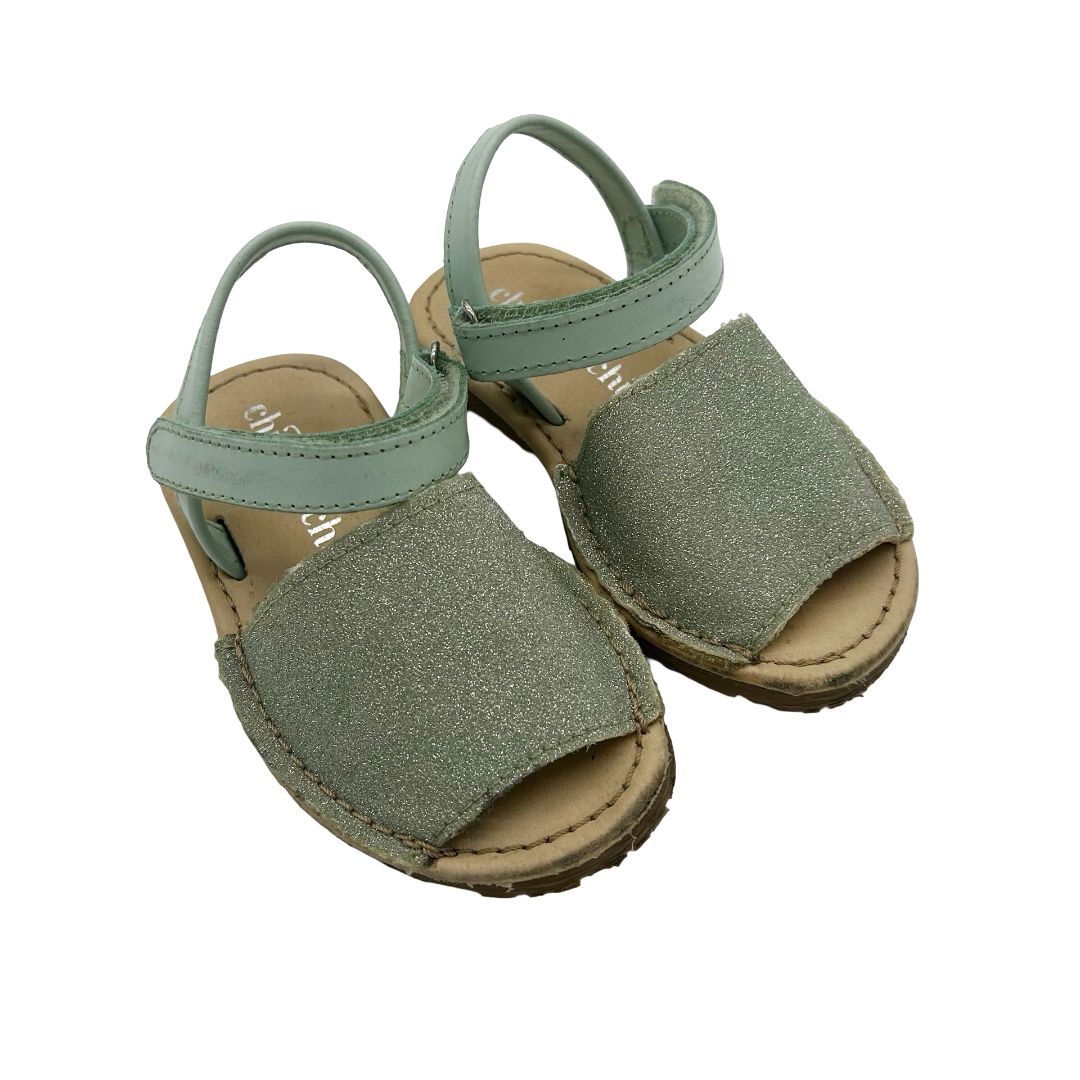 Childrenchic seafoam green sparkle sandals, euro 24 little kids
