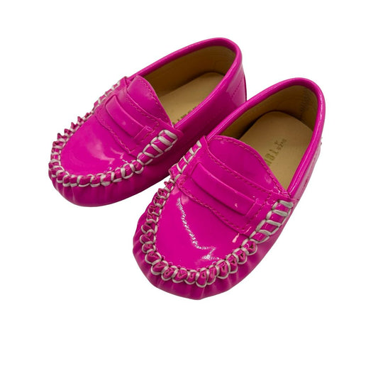 Trumpette hot pink patent driving shoe, 4 little kid