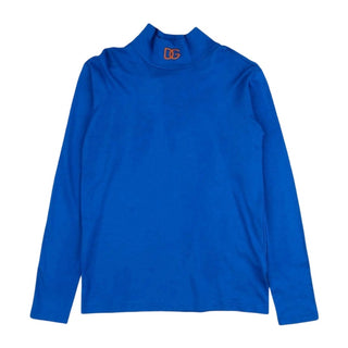 Dolce & Gabbana Royal blue turtle neck with orange DG, 6 year