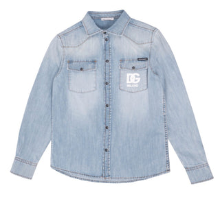 Dolce & Gabbana Denim shirt with DG logo in blue, 6 years