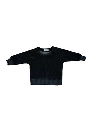 1+in the family Black terry cloth crewneck, 3 months