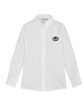 Dolce & Gabbana White button up with black logo, 6 years