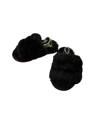 Ugg Fuzzy Black Slippers, 8 little kid