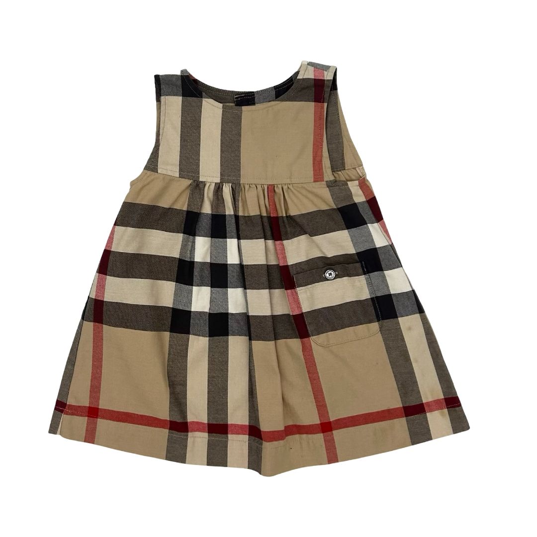 Burberry check dress w/pocket, 18 months