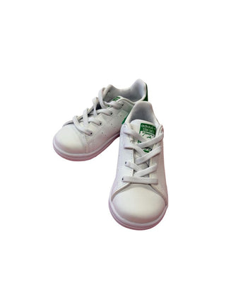 Adidas White and Green Stan Smith Shoes, 7 little kid