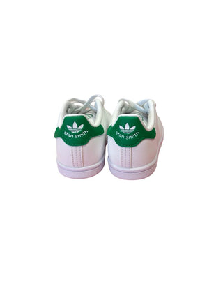 Adidas White and Green Stan Smith Shoes, 7 little kid