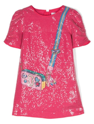Marc Jacobs Pink Sequin Dress with Faux Purse Graphic, 5 years