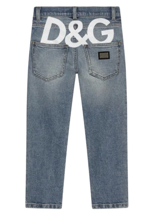 Dolce & Gabbana Stretch denim jeans with logo print, 6 years
