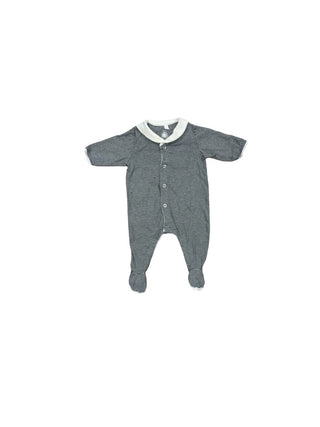 Petit Bateau Striped jumper with white collar, 1 month