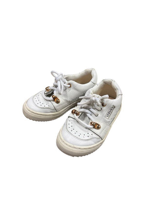Versace White Sneakers with Logo and Gold Accents, 24 EU