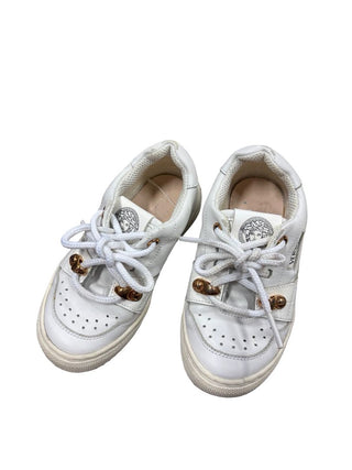 Versace White Sneakers with Logo and Gold Accents, 24 EU