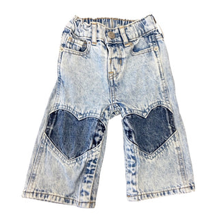 Gap Denim jeans w/heart knees, 6-12 months