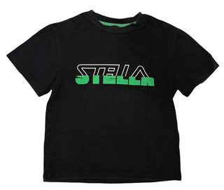 Stella McCartney Black Tee with White and Green Stella Graphics, 14 years