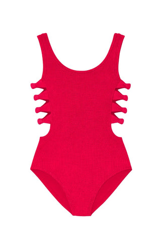 Limeapple swim Crinkle bow side cutout one piece new with tags, 8-10 years
