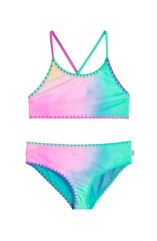 Limeapple swim Printed bandeau bikini set, 8-10 years