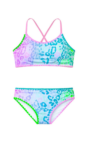 Leopard print embroidered bikini new with tags, 8-10 years
