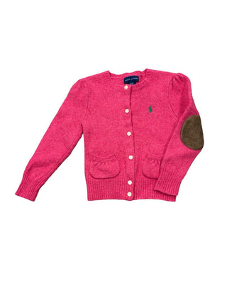 Ralph Lauren  Pink Wool Cardigan with Green Logo, 3 years