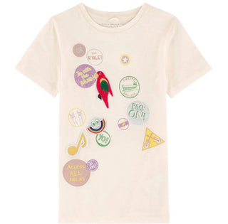Stella McCartney Off-white T-Shirt with Patches and Graphics, 6 years