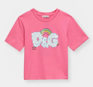 Dolce & Gabbana Pink Tee with D&G Rainbow Graphics - New with tags, 12 years