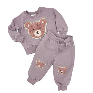Hux mauve bear sweat set, 2 years