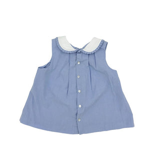 Jacadi blue w/white peter pan collar top, 36 months