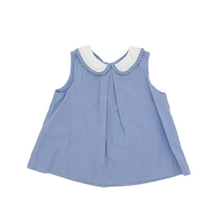 Jacadi blue w/white peter pan collar top, 36 months