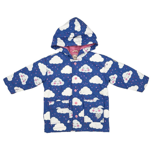 Hatley blue cloud/heart rain coat, 2 years