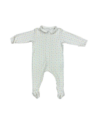 Petit Bateau White sleeper w/multicoloured hearts, 6-9 months