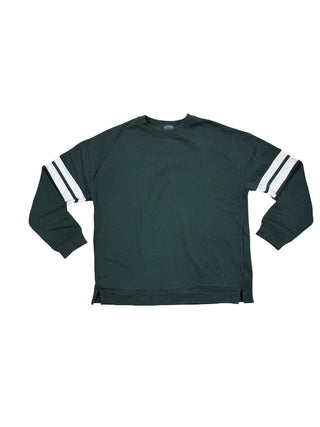 Danskin Green crewneck with white stripes, Small
