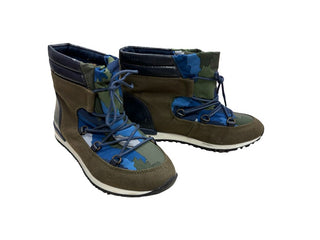 Stella McCartney Green and Blue Camo Pattern Lace Up Boots, 36 EU