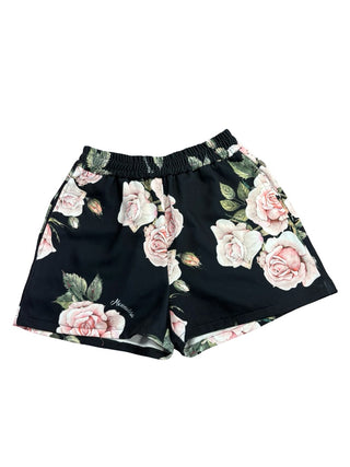 Monnalisa Black floral shorts, 10 years