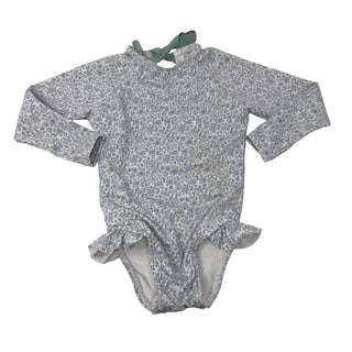 Minnow Floral purple and blue swimsuit, 12 months