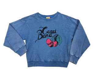Gucci Blue Sweatshirt with Logo and Cherry Graphics, 10 years