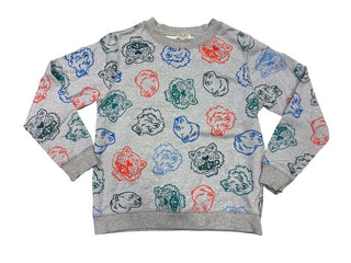 Kenzo Grey Sweatshirt with Tiger Print, 12 years