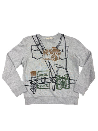 Stella McCartney Grey Sweatshirt with Archeology Graphics, 10 years