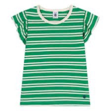 Petit bateau New with tags Ruffle sleeves striped jersey tshirt, 8 years