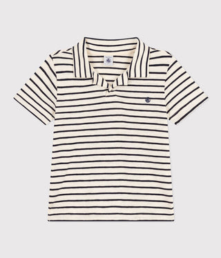 Petit Bateau Short sleeved striped cotton polo shirt new with tags, 4 years