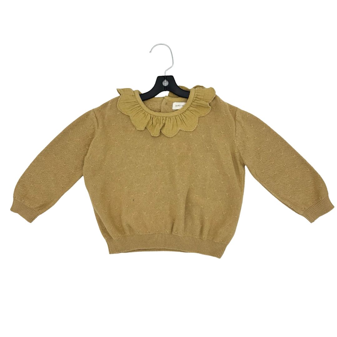 Quincy Mae mustard yellow sweater, 2-3 years