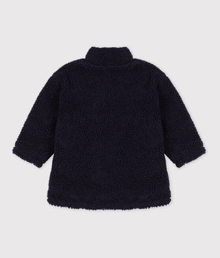 Petit Bateau Baby Navy Recycled Faux Fur Jacket New with tags, 6 months