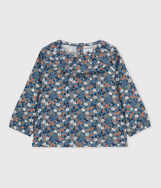 Petit Bateau Baby Floral Cotton Gauze Blouse New with tags, 36 months