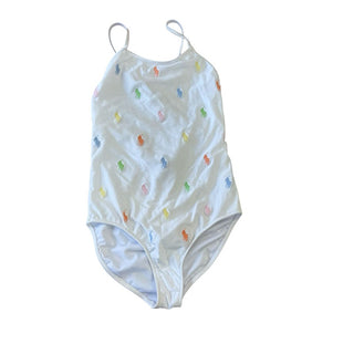 Ralph Lauren White Multi-Colour Polo One Piece Bathing Suit, 10 years