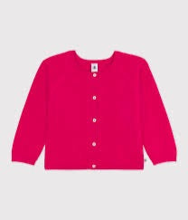 Petit Bateau New with tags Knitted Cotton Cardigan - Fuscia, 6 months