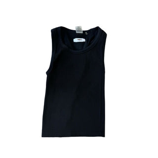 Sunday Best Black Ribbed Tank Top, 2xs