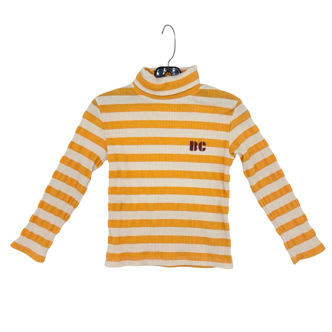 Bobo Choses yellow/white stripped turtleneck, 4-5 years